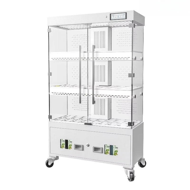 Transparent shell hydroponic plant cabinet stable water circulation system simple maintenance indoor cultivation device