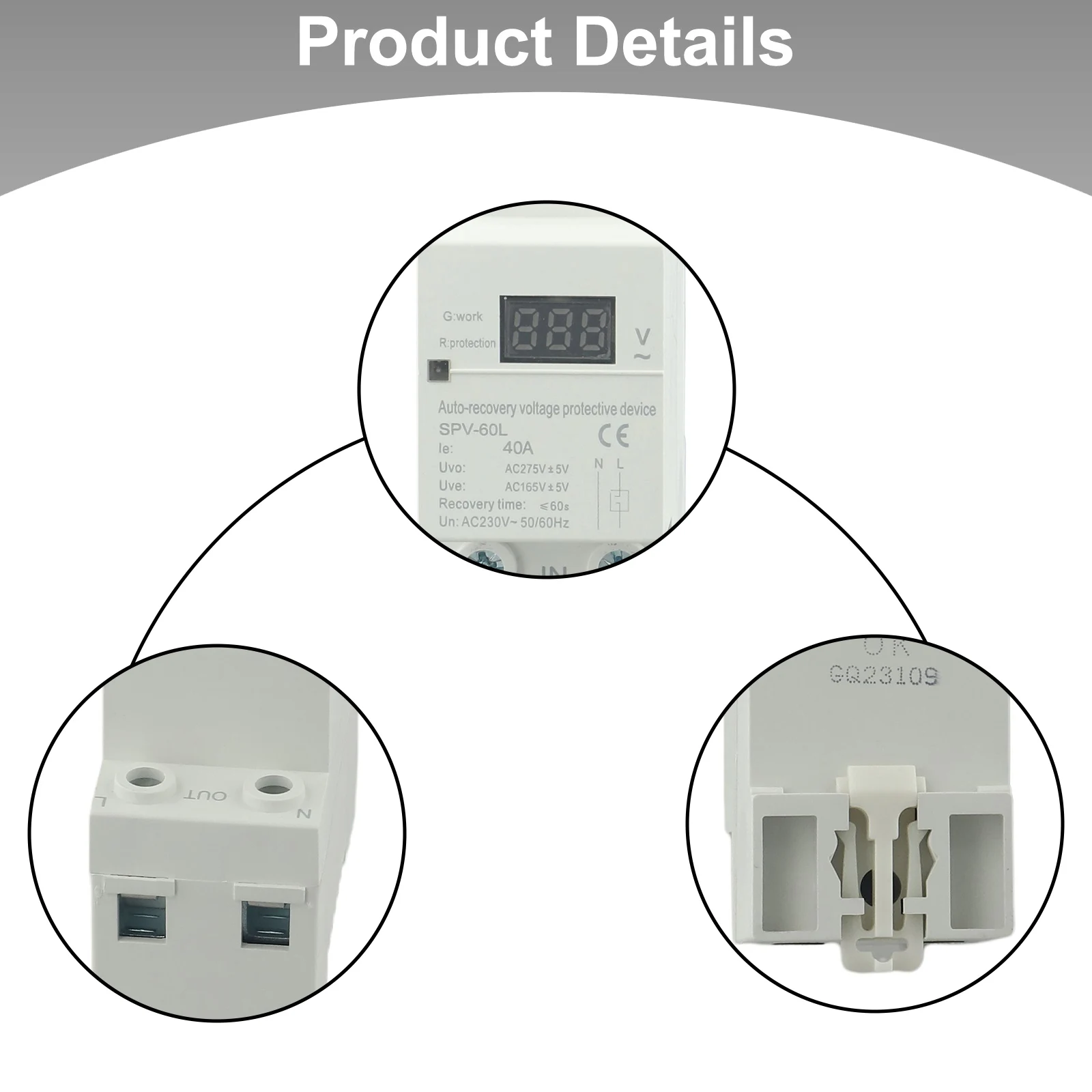 

Reliable Digital Voltage Protection Device for Household AC230V 40A Auto recovery Over Under Voltage Maximum Durability