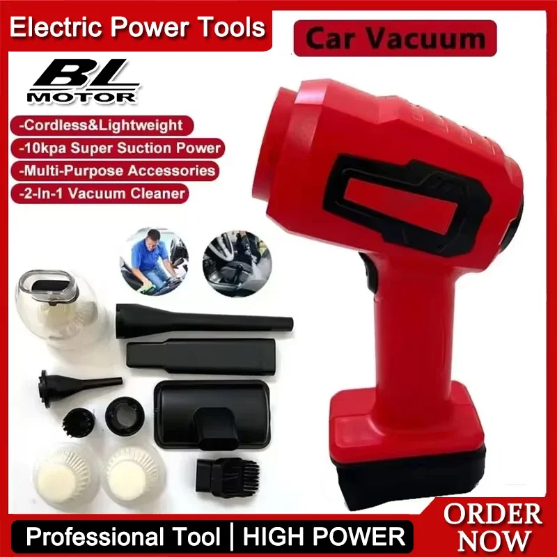 Strong Suction Mini Electric Vacuum Cleaner Wireless Handheld Home Cleaner Blower With 7 Nozzeles FFor Milwaukee 18V Battery