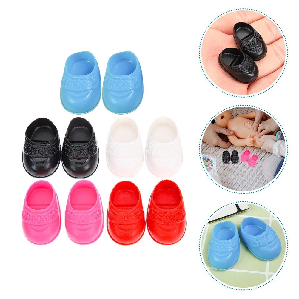 5 Pairs Mini Toys Baby Shoes Accessory Props Tiny House Accessories Miniature Flat Cute