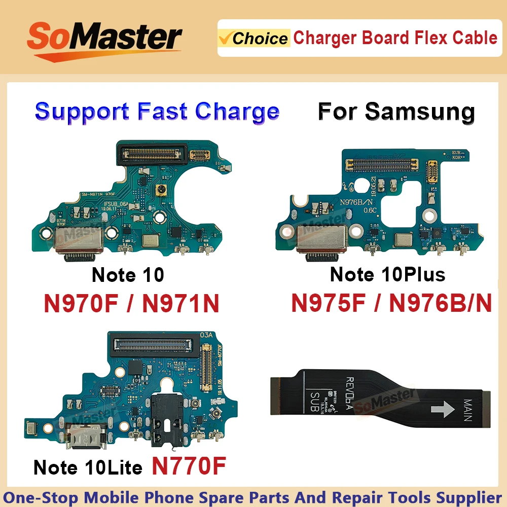 Dock USB Charger Board Connector Charging Port Flex Cable For Samsung Note 10 Plus Lite N970F N971N N975F N976B N770F (1PC)