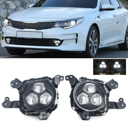 LED Fog Lights For Kia K5 Optima 2015 2016 2017 2018 Assembly Fog Lamp Driving Car Front Bumper headlights Grille Signal Lamp