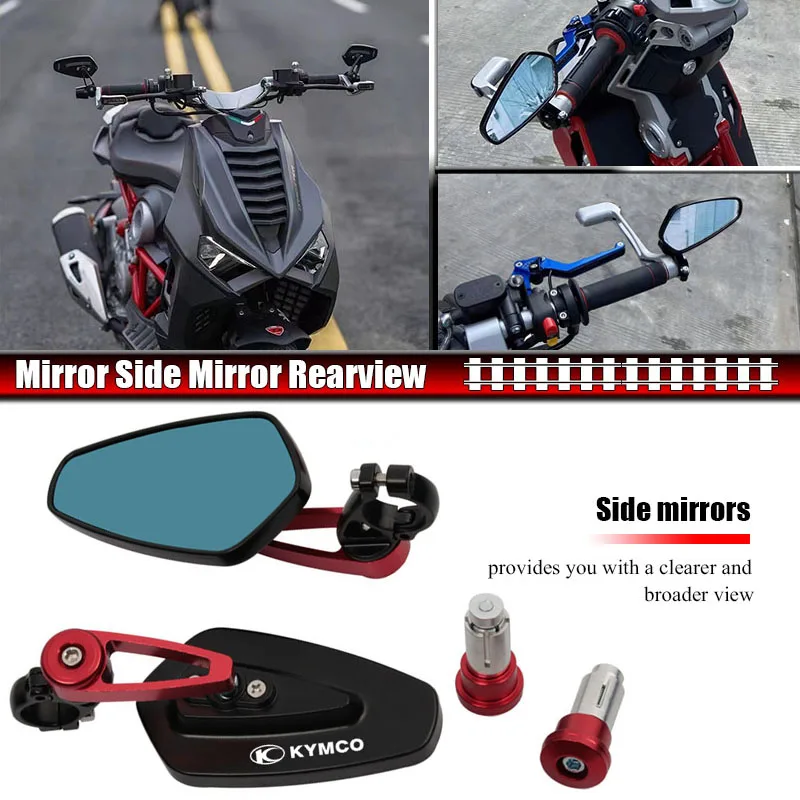 Fit For KYMCO Xciting 250 300 400 AK550 CT250 CT300 S400 Downtown 125i 350i Motorcycle Alloy Bar Grips End Rearview Side Mirrors