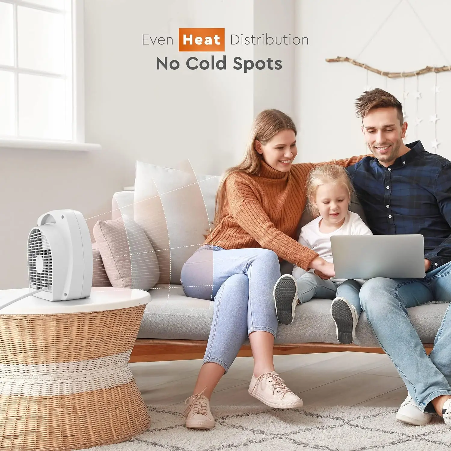 2026 New Upgrade Indoor Space Heater With Adjustable Thermostat, Fan Forced, Electric, Overheat Protection, Safety