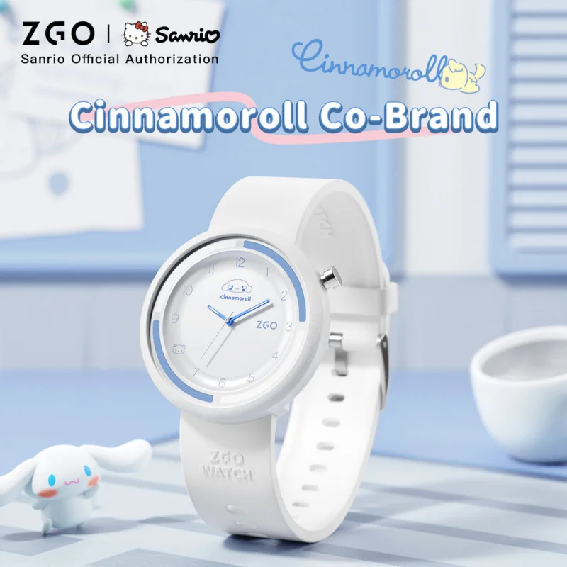 ZGO X Sanrio Cinnamoroll Relógio infantil Meninas Luminoso À Prova D 'Água Junior High School Student Exame INS Relógios eletrônicos 2135