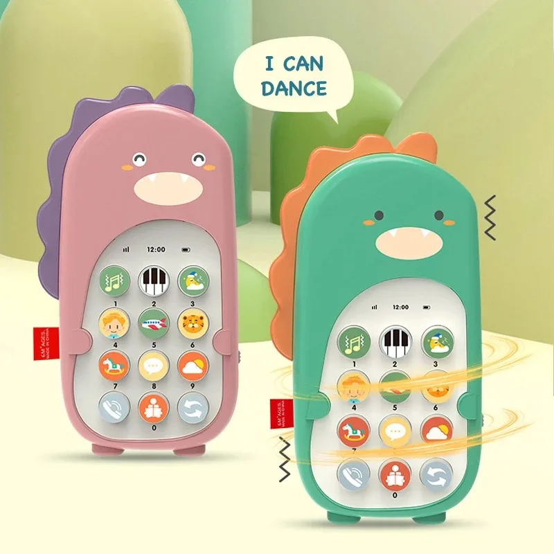 Baby Phone Toys Cute Telephone Teether Musical Dinosaur Early Educational Learning Machine Electronic Children Cellphone Gifts