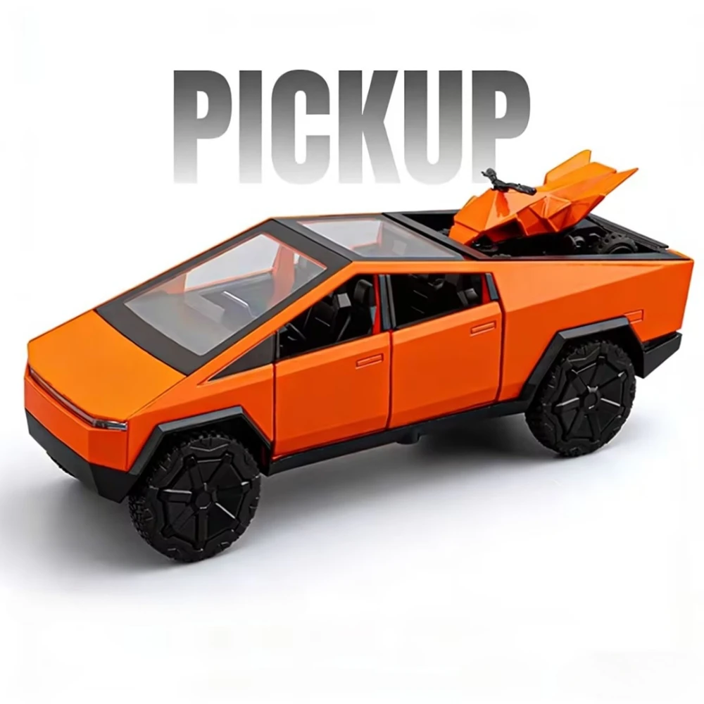 1:32 Scale Pickup Model Toy Car Sound Light Pull Back Doors Opened Off-road Vehicle Alloy Die-cast Models Toys for Kids Gifts