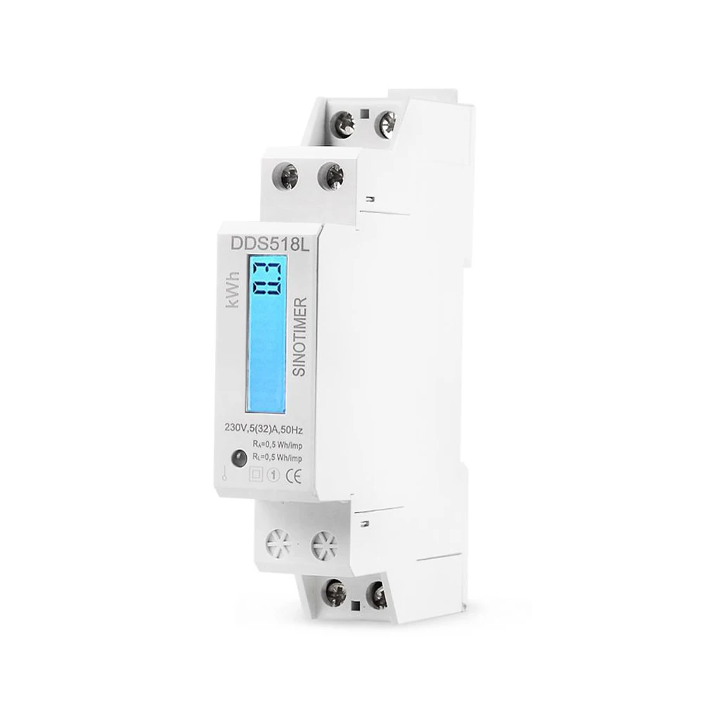 

Single Phase Backlights LCD Wattmeter Power Consumption Watt Energy Meter kWh 5-32A 230V 50Hz 110V 60Hz Electric Din Rail Mount