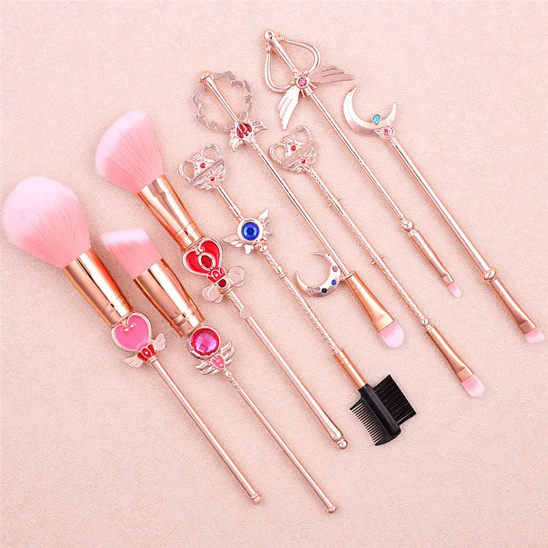 8pcs Anime Sailor Moon Makeup Brushes Set lady Girl Fashion Brushes Foundation Cosmetic Eyebrow Eyeshadow Brush Tool Pincel - view 4