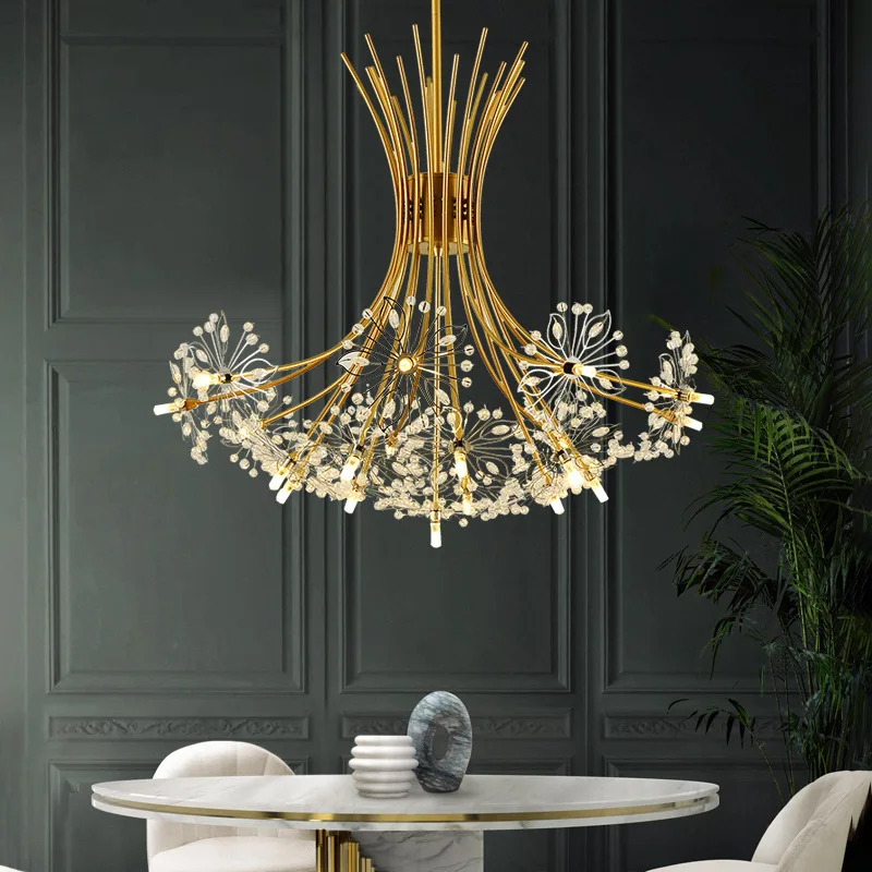 

Nordic dining room, bedroom crystal dandelion decorative lamps, designer living room, clothing store, chandeliers