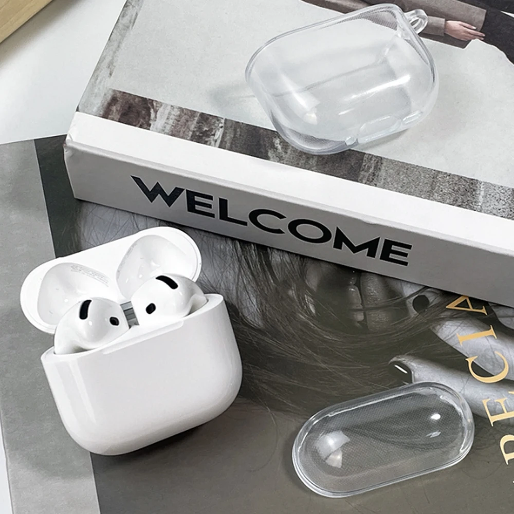 Clear Earphone Case Compatible For Apple AirPods 4 Generation Protective Cover For AirPods Pro 2 TPU Box With Hook Cleaning Tool image 6