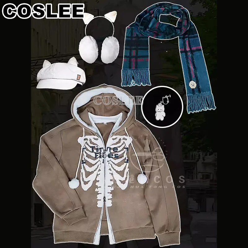 

COSLEE Aza Cosplay Costume VirtuaReal VTuber Fashion Winter Clothing Daily Wear Uniform Hoodies Halloween Party Outfit Men Game