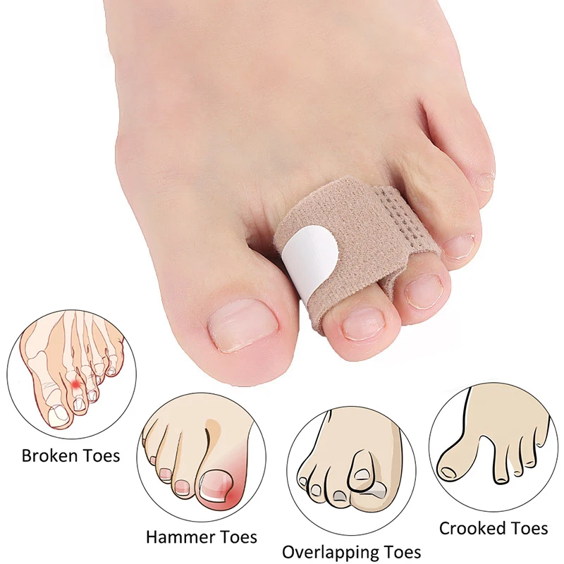 Pexmen 1/2/5/10Pcs Hammer Toe Straightener Broken Toe Wraps Hammertoe Toe Splints for Crooked Curled Bent Toes