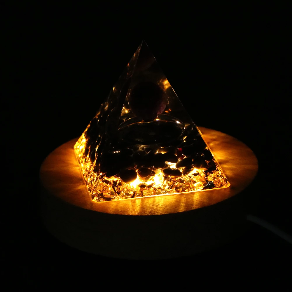 

Crystals Glass Artwork Lights Display Base Wooden Luminous Lighted Base Stand