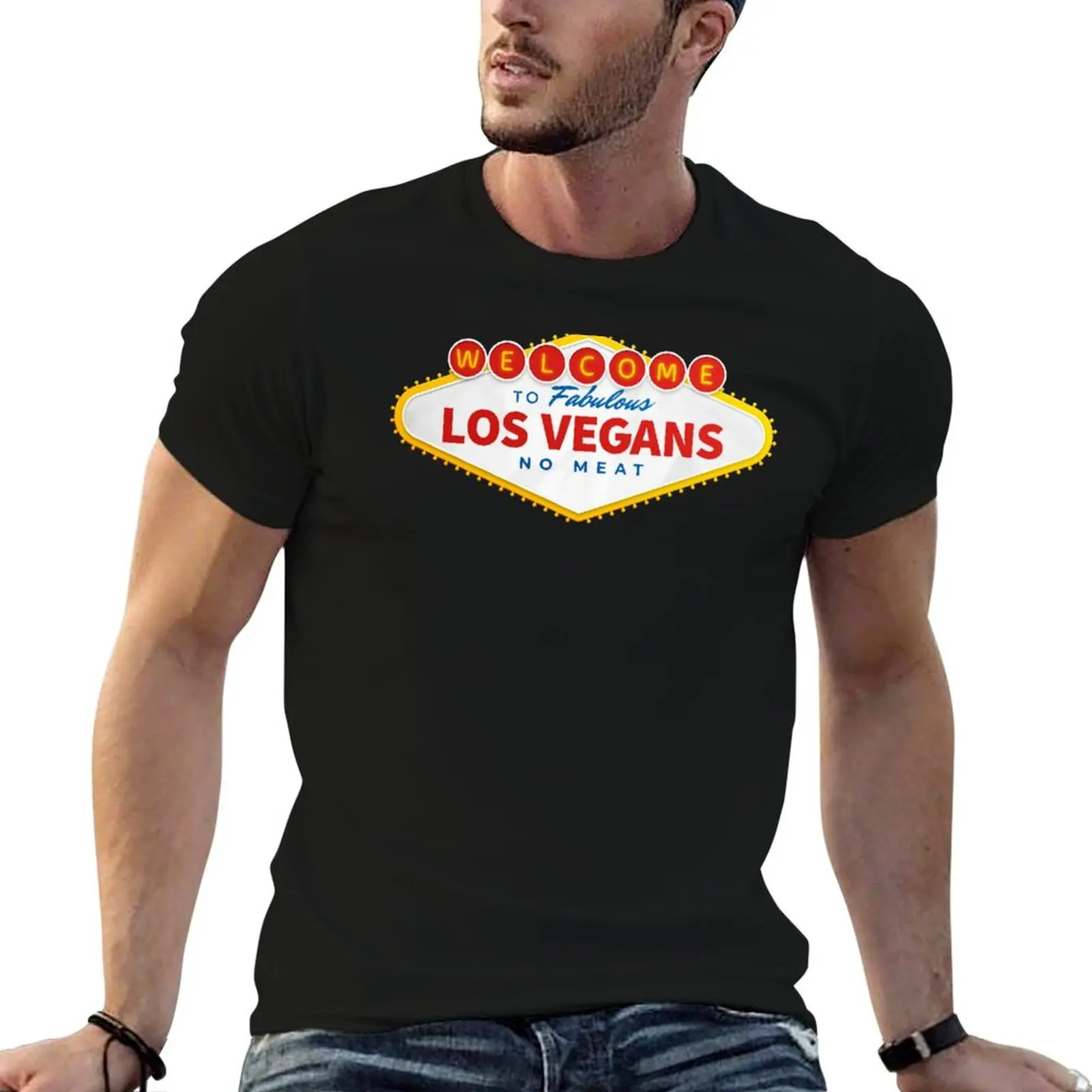 

Los Vegans! No Meat T-Shirt t shirts for man graphic vintage man t shirt heavy cotton T-Shirt