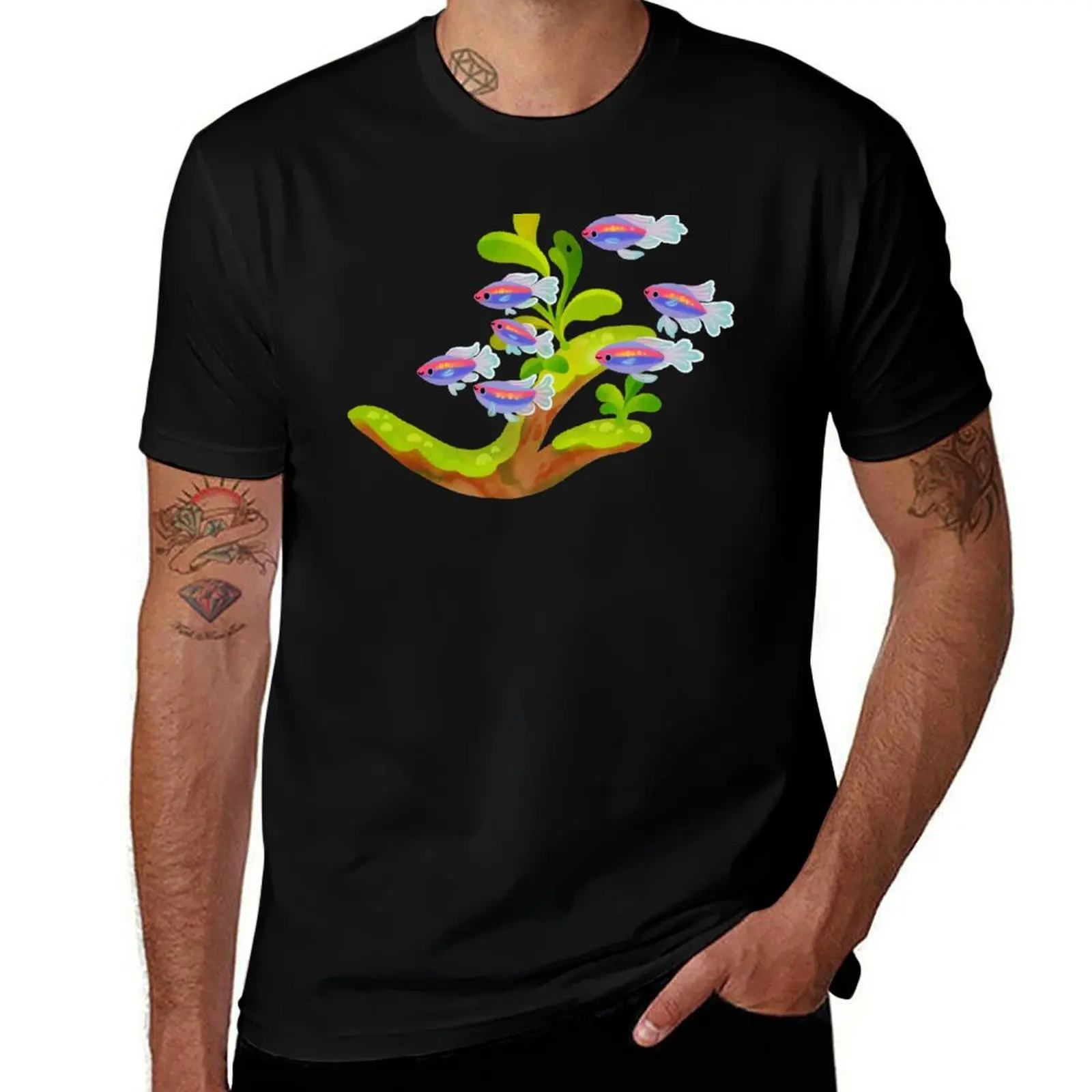 

Fresh water fish and plants - Congo Tetra T-Shirt cotton t shirts high quality t shirt custom print man tshirt T-Shirt