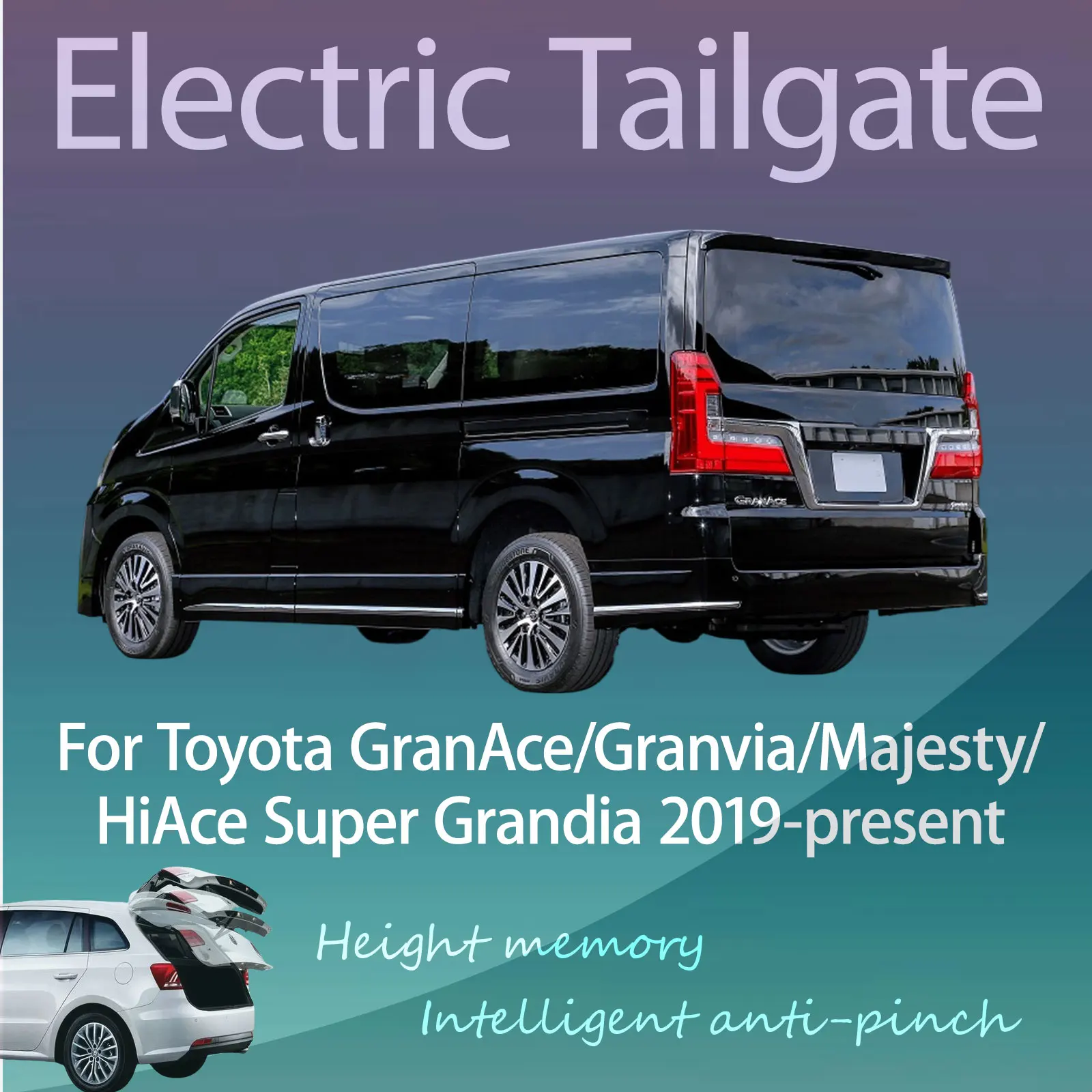 For Toyota GranAce/Granvia/Majesty/HiAce Super Grandia 2019-now Electric Modified Tailgate Intelligent Height Automatic Lifting