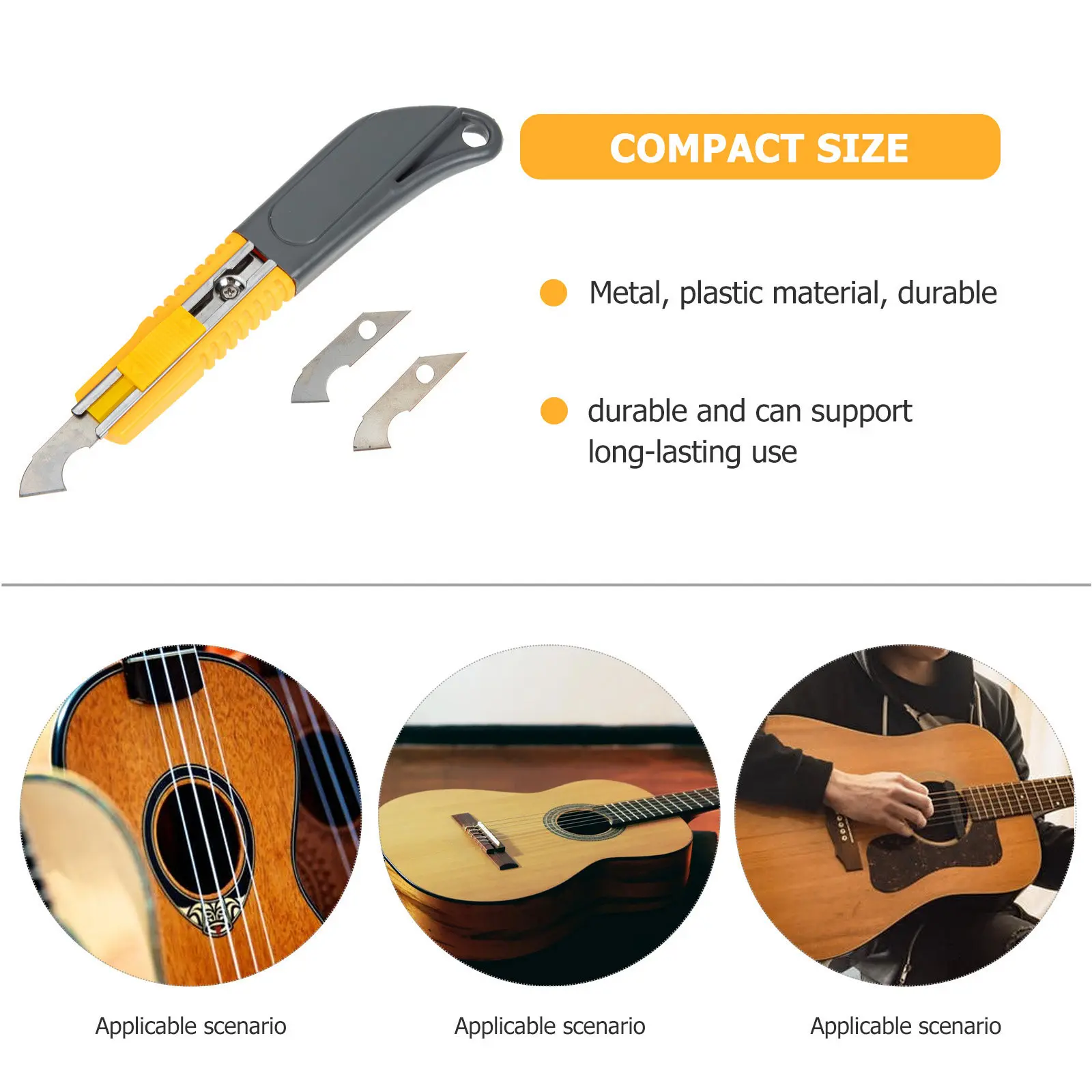 2Pcs Guitar Fret Slot Cleaning Cutter Metal Plastic Wire Groove Utility Tool for Guitar Ukulele Bass Mandolin Fret Slot Cutter