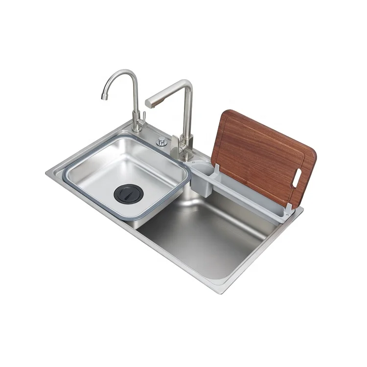 */لبيع رائجة البيع الكلاسيكية مستطيلة الفولاذ المقاوم للصدأ وعاء واحد بالوعة المطبخ تصميم جديد فوق تركيب العداد بدون صنبور