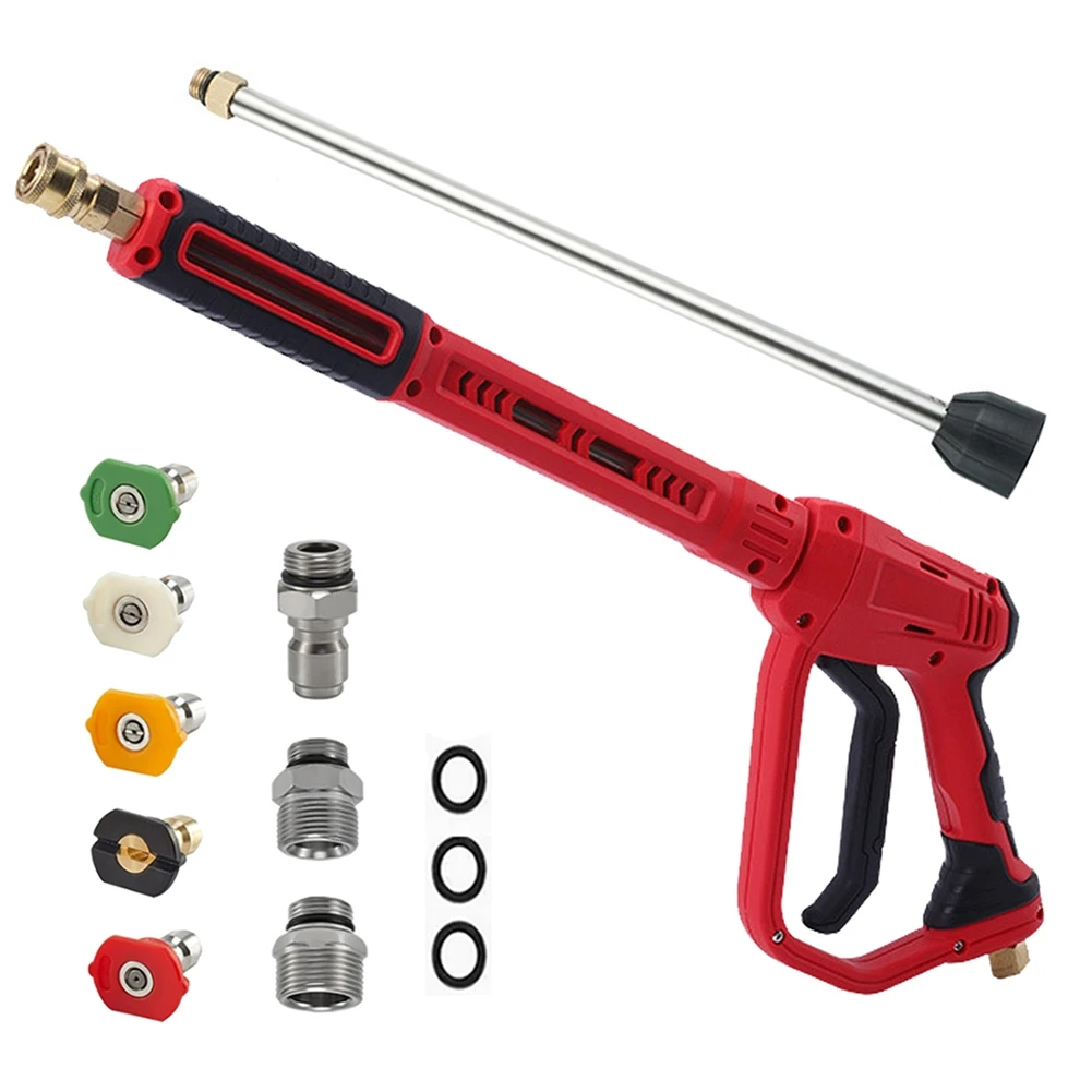 A20F-Replacement Wand Extension With Long Spray-Head& 5 Nozzle Tips Fitting Quick Connectors For Pressure Washer For Cleaning