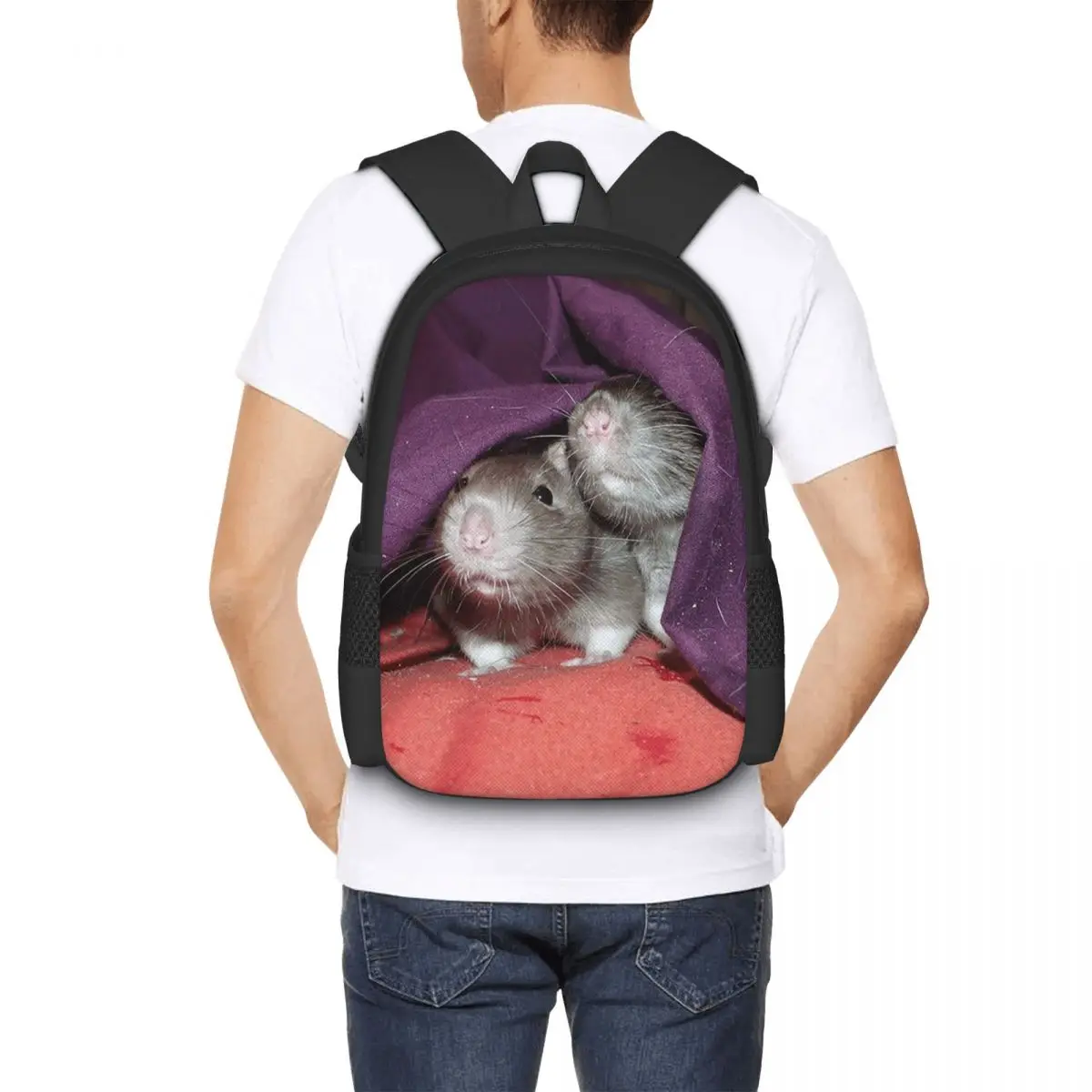 

Hidden Rats Student Backpack School Bag Hiking Travel Daypack for Men Women Fashion Bookbag Shoulder Bags