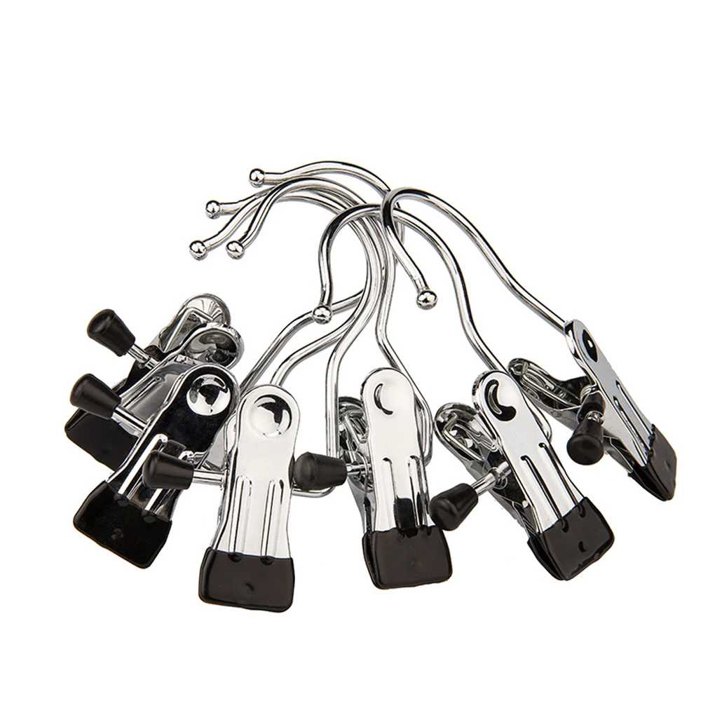 

10Pcs Boot Hanger Laundry Hooks with Clips Multifunctional Hanging Clamps Travel Hats Socks Towels Closet Store Tools