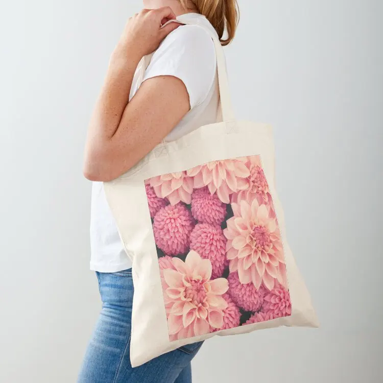 

Pink dahlias,spring pattern Tote Bag tote bag men tote bag men's personalized Shopper