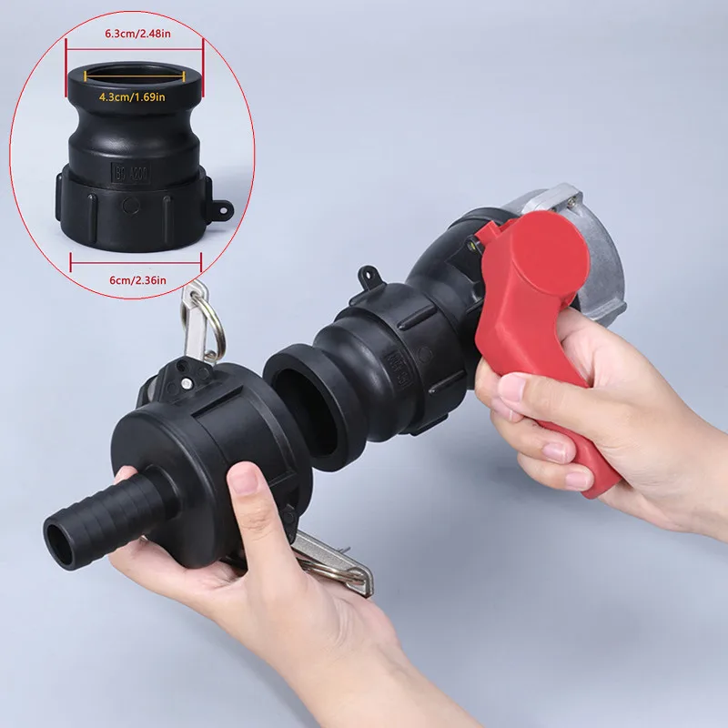 B*1PCS Material Camlock Fitting Thicken Female Connector  60mm Female Camlock Coupler PP  IBC Tank Adapter