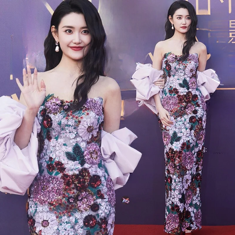 

Ele Fi Tail Wedding Dr Evening Gown for Women Faionable Zipper Sle ort Sve Long Skirt Adult Birthday Par