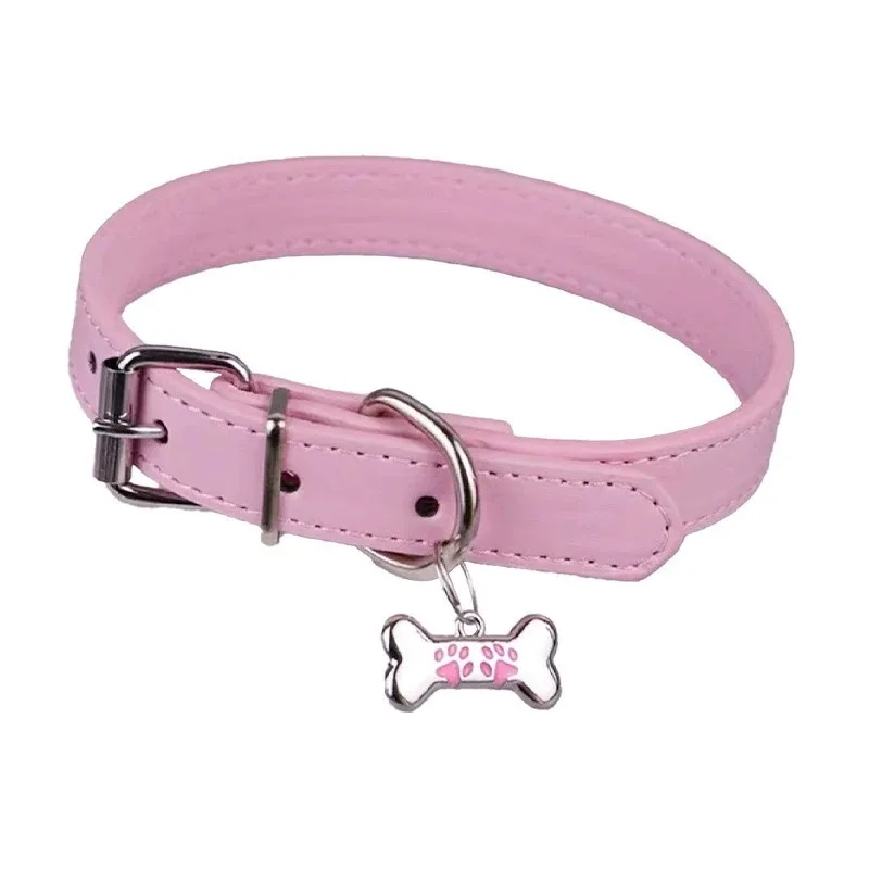 1Pcs For Women Party Jewelry Gifts Sweet Cool PU Leather Collar Chain Punk Dog Claw Bone Charms Choker Necklace