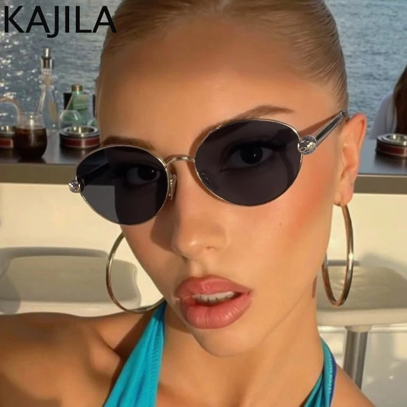 

Small Oval Metal Frame Punk Sunglasses Women 2025 Luxury Brand Outdoor Leopard Sun Glasses For Ladies Fashion Driving Shades