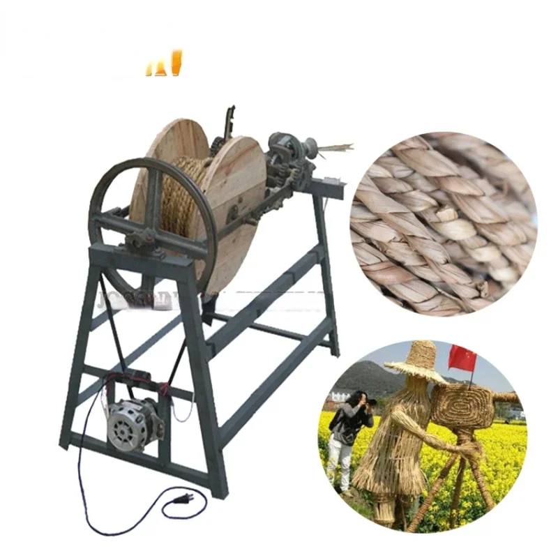 10mm Rush rope twisting machine/hay stalk rice wheat straw rope maker/jute reed stalk rope plaiting weaving machine low price