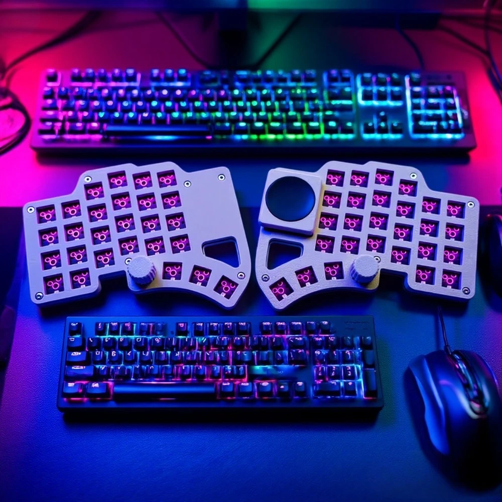 Dilemma Max سبليت مجموعة لوحة المفاتيح Choc/MX مخصص السلكية أحادية الوضع Hotswap مقبض لوحة المفاتيح لوحة اللمس قارورة Teclado ألعاب الملحقات