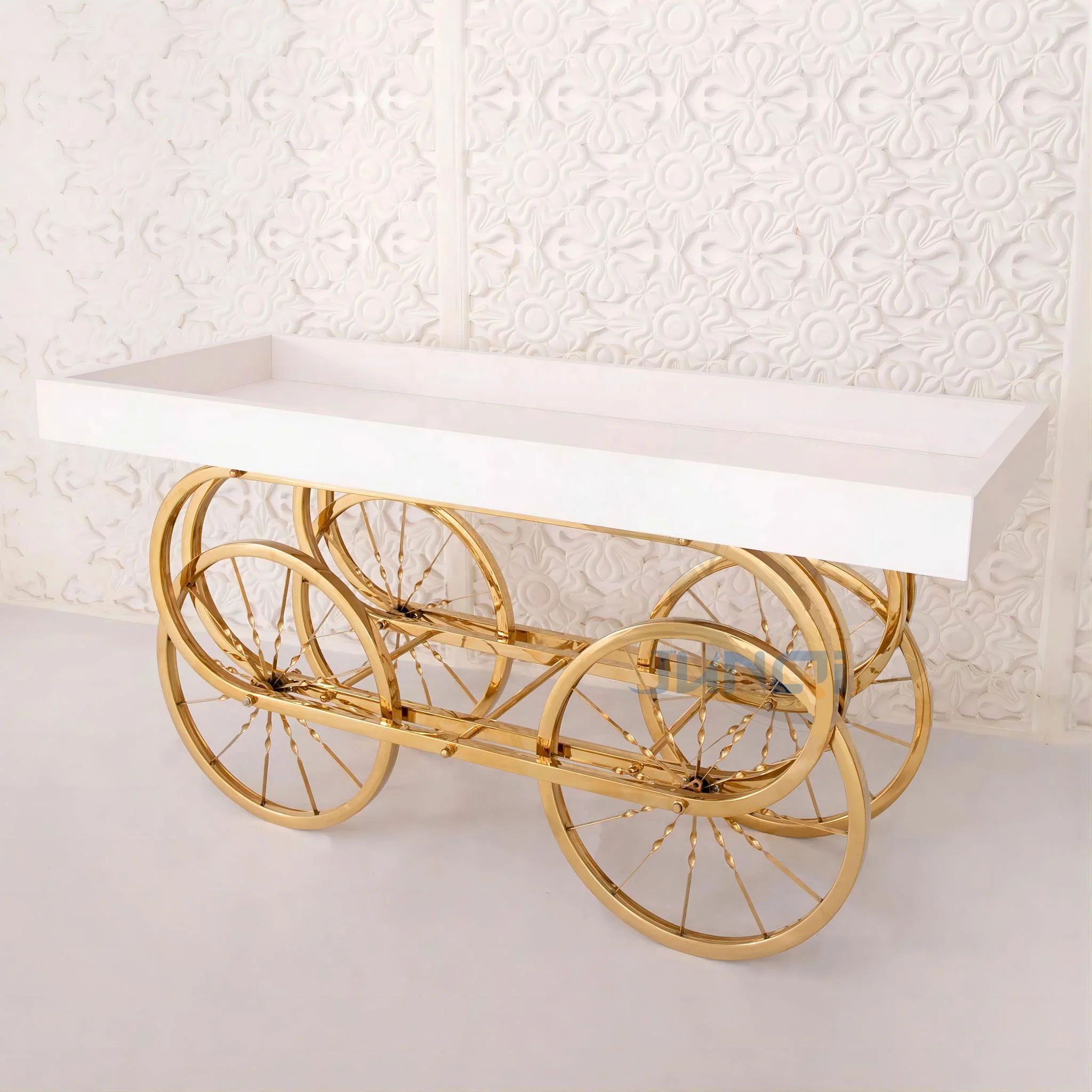 

Decorative Display Float Party Dessert Plate Cart Display Wedding Cake Metal Candy Car