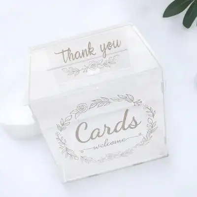 Wedding Acrylic Clear Clear Card Box with Lock for Party Bride Wedding Card Box With Lock Keepsake Photos Gifts
