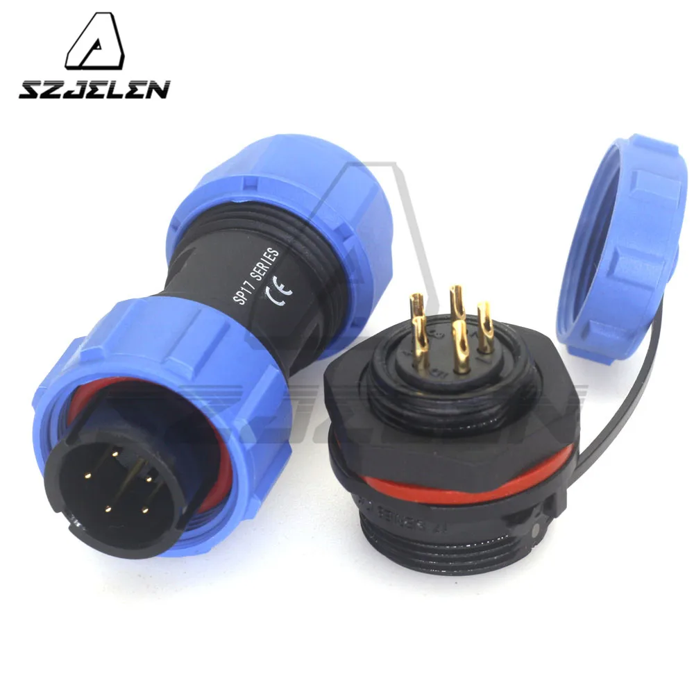

SP17 Connector 2 3 4 5 7 9 10 Pin Waterproof IP68 Aviation Plug And 17mm Panel Mounting Socket, 5-10mm Cable Plastic Connector