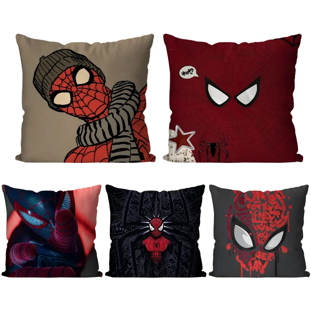 1PC Hot Movies S-spider Man Pillow Case Cartoon Sofa Decorative Home Double-sided Printing Short Plush Cute Cushion Cover