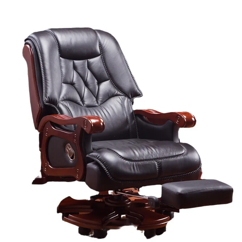 Yjq boss chair office home leather reclining business office chair backrest lift transfer seat
