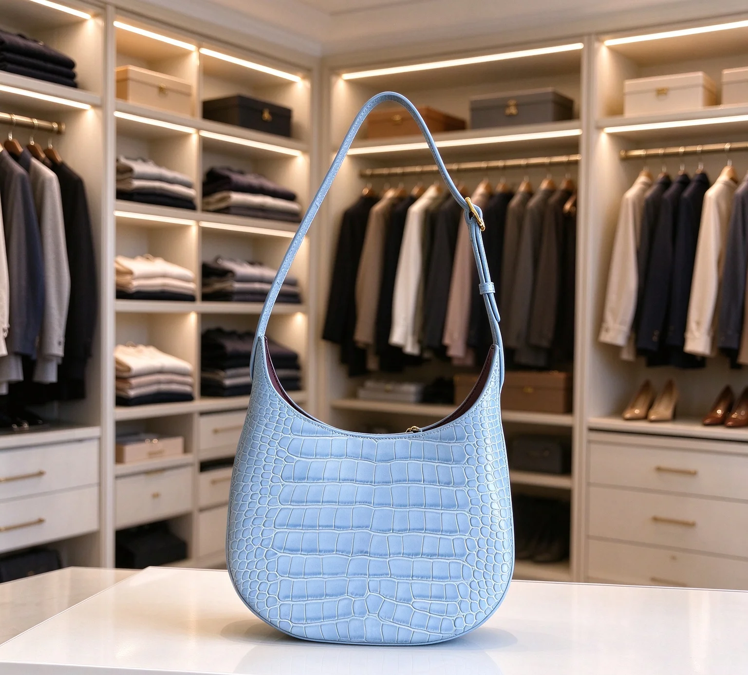 Shiny Glossy Designer Style Women Shoulder Bag Smooth PU Leather Portable Handbag Fashion Crossbody Bag Anti‑wear Party Festival Dating Shopping Ladies Purse Removable Strap Luxurious Metal Hardware Trendy Female Accessory