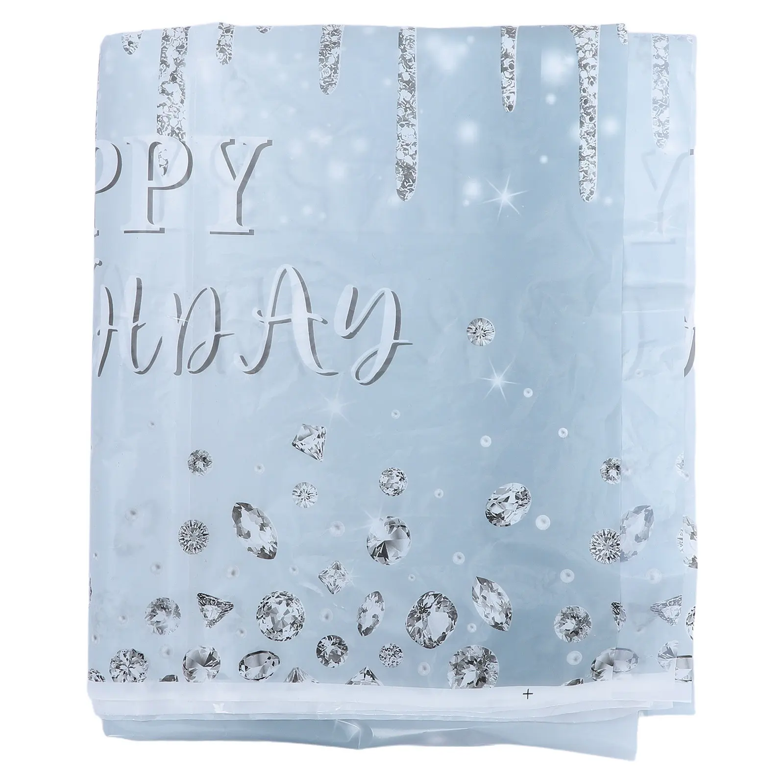 2Pcs Silver Glitter Tablecloth Rectangle 137x274cm Disposable Plastic Party Cover Birthday Wedding Festival Glitter Tablecloths