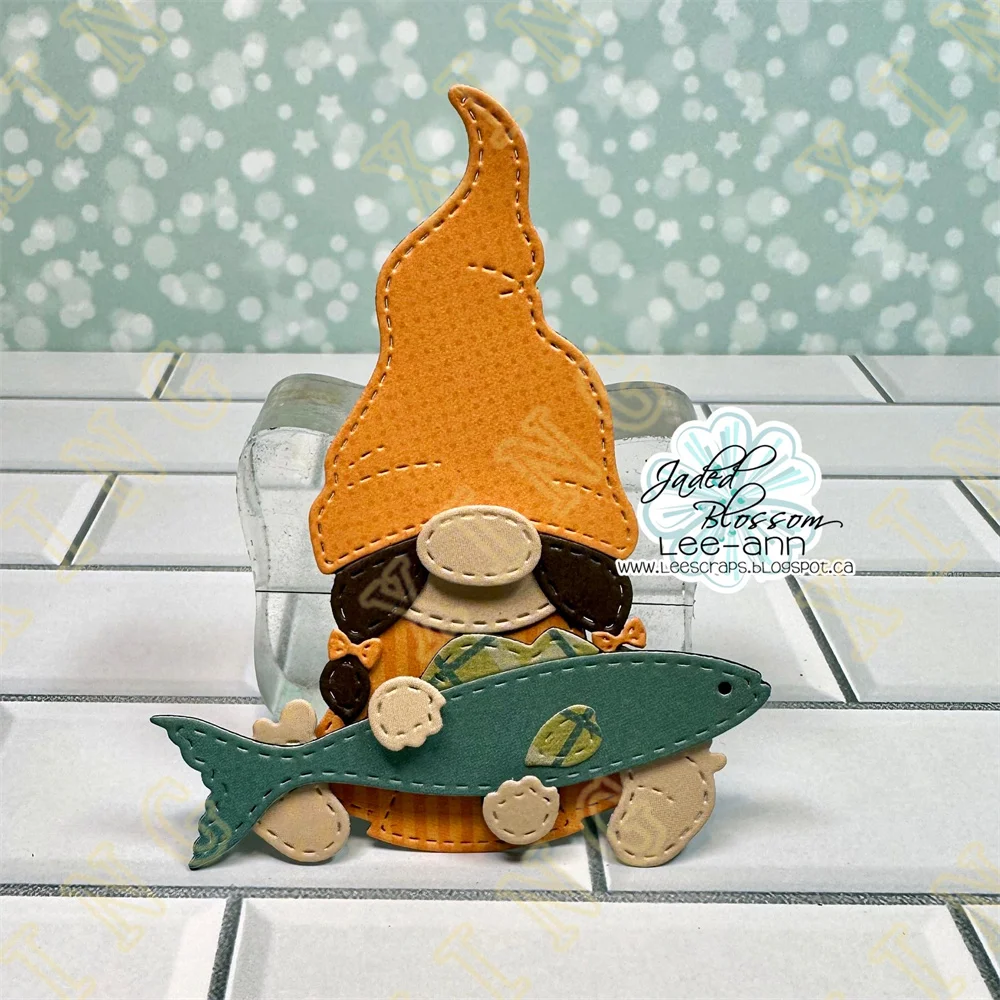 Gnome Happy Retirement Fishing Add Ons Metal Cutting Dies Stamps DIY Scrapbooking Card Stencil Paper Cards Handmade Album Stamp