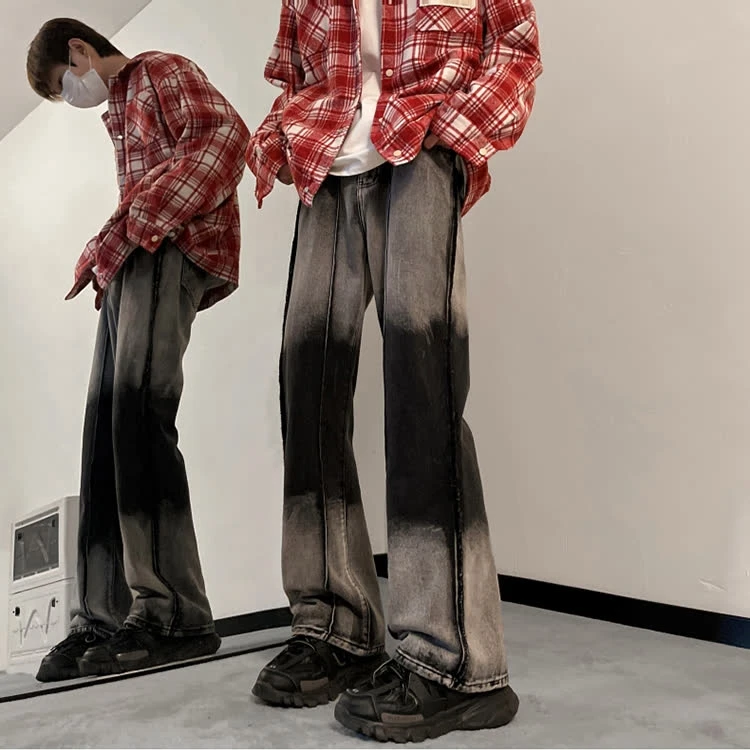 

Loose Straight Leg Jeans Casual Waed Denim Pants Large Size 300 Pou American High Street Personalized Wide Leg Trousers