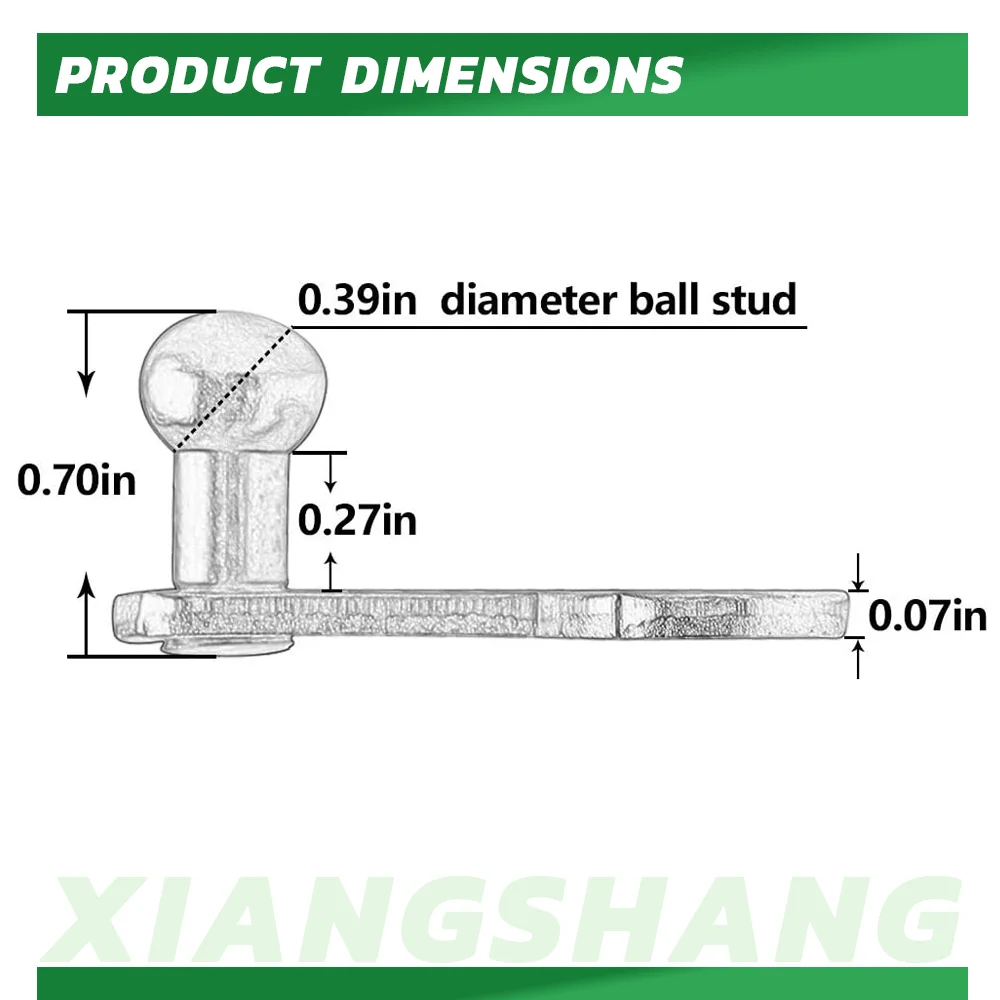 Soporte de montaje de perno de bola de 10MM para resorte de Gas Universal, puntales de elevación, soporte de choque de acero, paquete de 2, paquete de 4