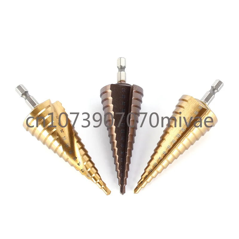 Hexagonal Shank Step Drill 4-32 High Speed Steel Woodworking Metal Drill Straight Groove Spiral Groove Step Pagoda Drill