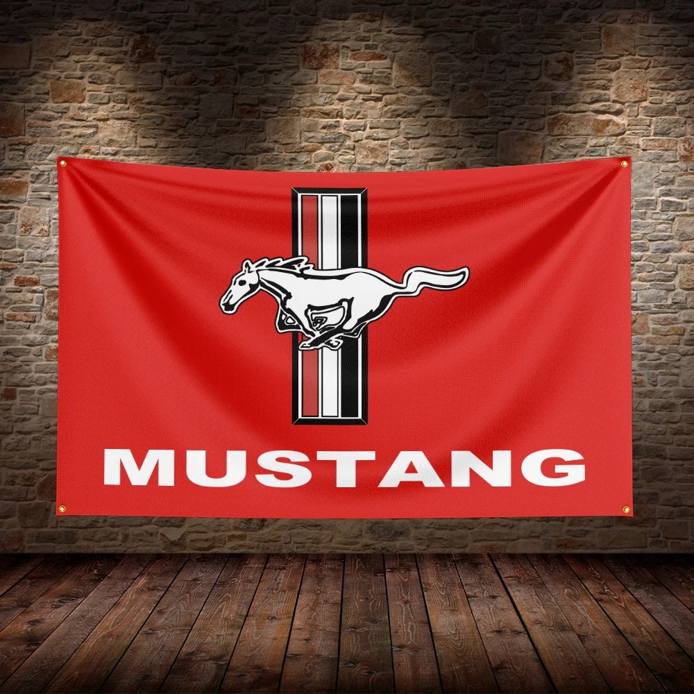 3X5 Ft M-Mustangs Vlag Polyester Bedrukte Autovlaggen Voor Kamergarage Decor