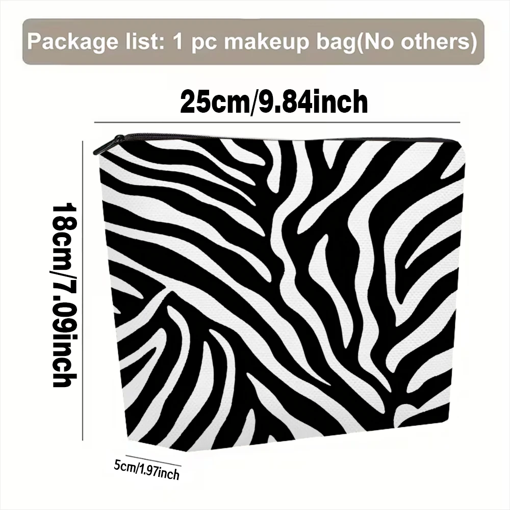 Zebra Stripe Pattern Print Design Makeup Bags for Girls Cosmetic Pouch Toiletry Bag Pencil Case Travel Storage
