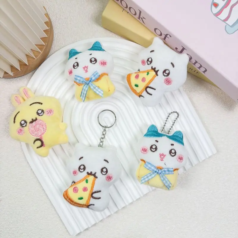 Bonito cara brinquedo de pelúcia chaveiro boneca dos desenhos animados pequenos oito meninas mochila pingente carro alta qualidade pendurado decoração presente natal