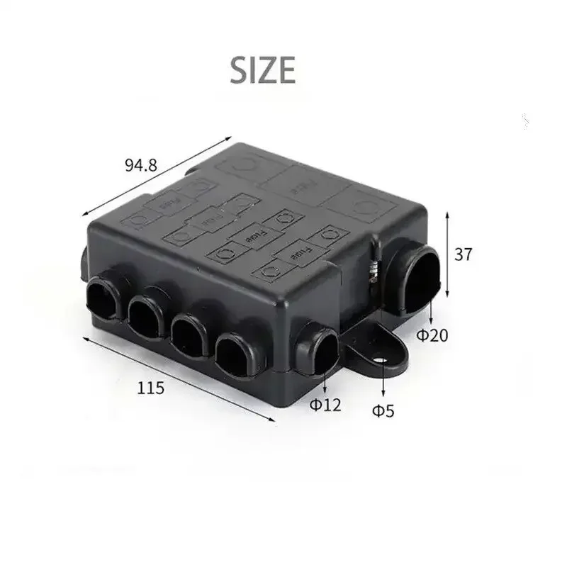 ヒューズボックス,バスバー,Megaおよびmidiのサポート,頑丈な電源配信,5ウェイ,12v,24v