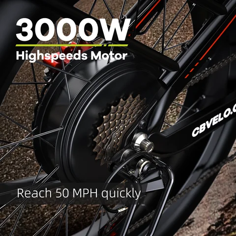 Stark 26-tums elcykel för vuxna, 3000W max, upp till 240 km, 52V 40Ah batteri elcykel, 26 8 best sales EU-lager fatbike - №3