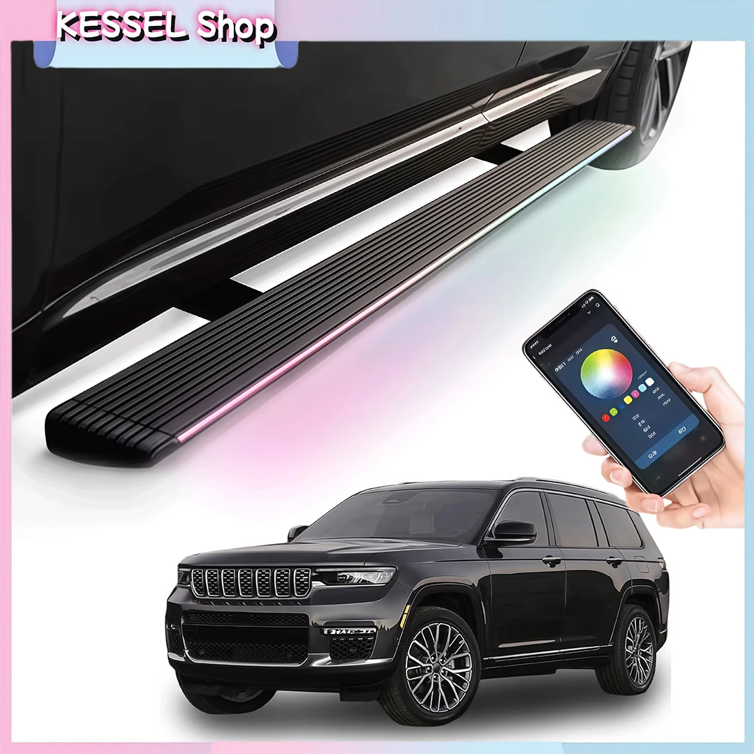 

Deployable Power Side Step with LED Light Electric Running Boards fits for Jeep Grand Cherokee L 2022-2026 Retractable Steps
